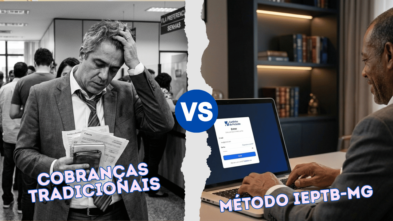 Comparação entre cobranças tradicionais e o protesto online dos Cartórios de Protesto de Minas Gerais